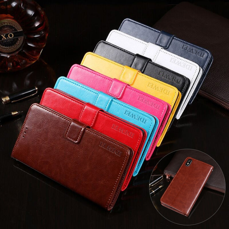 For Cubot J5 idewei Crazy Horse Texture Horizontal Flip Leather Case with Holder & Card Slots & Wallet(White) by idewei
