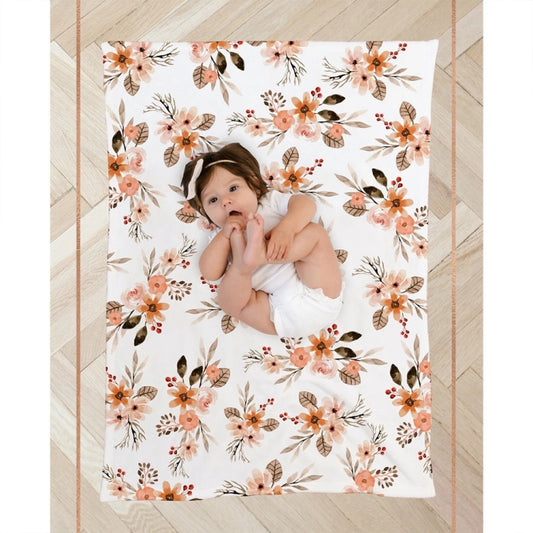 Newborn Baby Three-piece Swaddling Scarf Cap Headband(Flower-2) by bashfashion