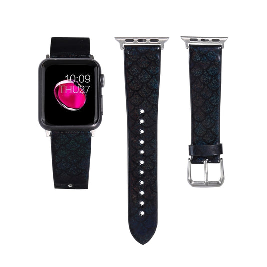 For Apple Watch 5 & 4 40mm / 3 & 2 & 1 38mm Discolor Glitter Fish Scale Texture Watch Band(Black) by bashfashion