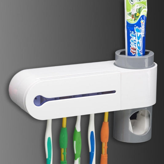 Automatic Toothpaste Dispenser Dental UV Ultraviolet Toothbrush Sterilizer Storage Holder (UK Plug) by bashfashion