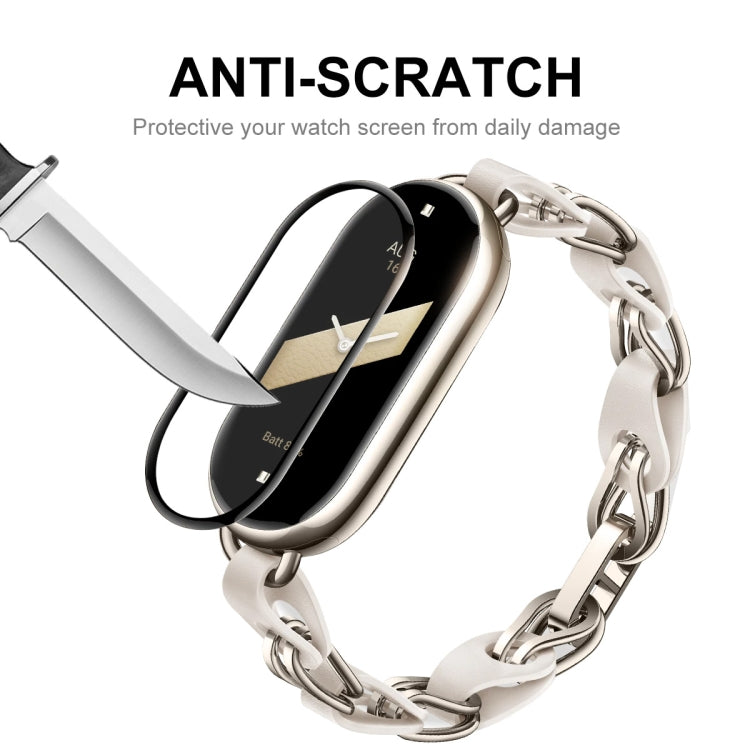 For Xiaomi Mi Band 8 ENKAY Hat-Prince 2 in 1 Set Full Coverage Screen Protector + Elastic Braided Nylon Watch Band(Blue) by ENKAY