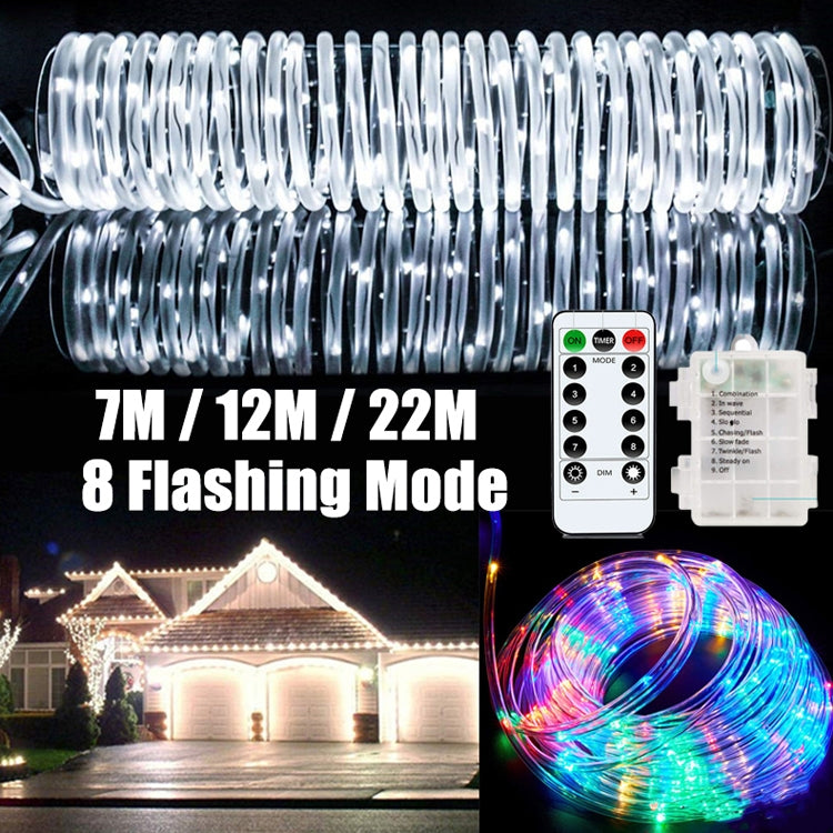 Holiday Party Decoration Tube String Lights LED Garden Decoration Casing Light with Remote Control, Spec: 12m 100 LEDs USB Powered(White Light) by bashfashion
