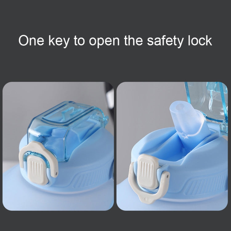 3800ml Large Capacity Gradient Straw Cup Sports Bottle With Scale(Purple) by bashfashion