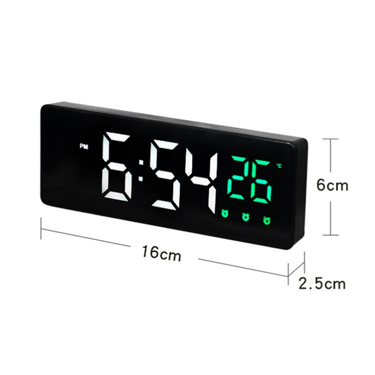 0715 Voice-activated LED Mute Date Temperature Display Electronic Clock(White Shell Blue Light) by bashfashion