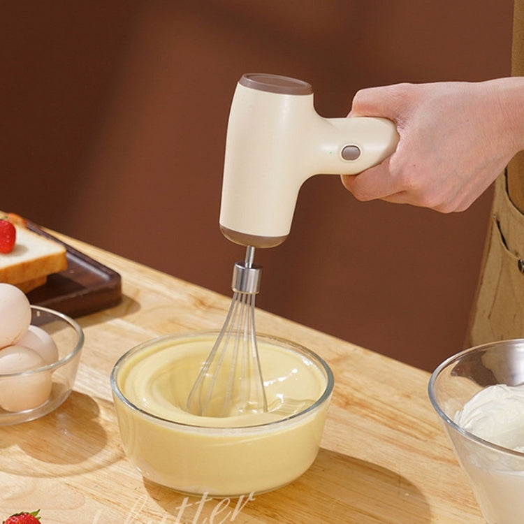 Wireless Mini Handheld Multi-Function Electric Stirring Mixer, Color: Double Stick Khaki(5 Gear) by bashfashion