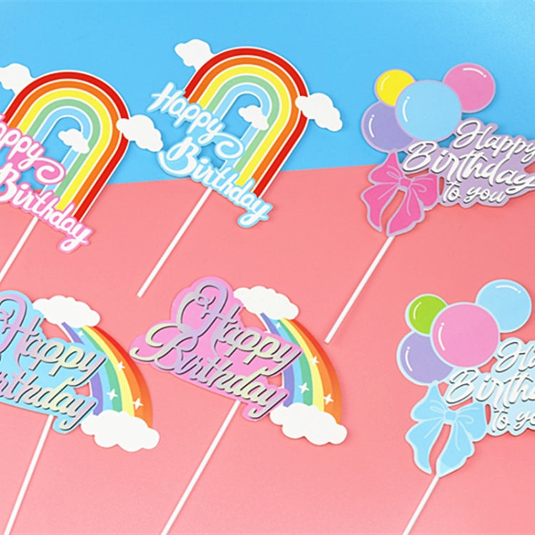20pcs Birthday Party Cake Toppers Baking Cake Ornament Flags Dessert Decoration, Style: Balloon 1 by bashfashion