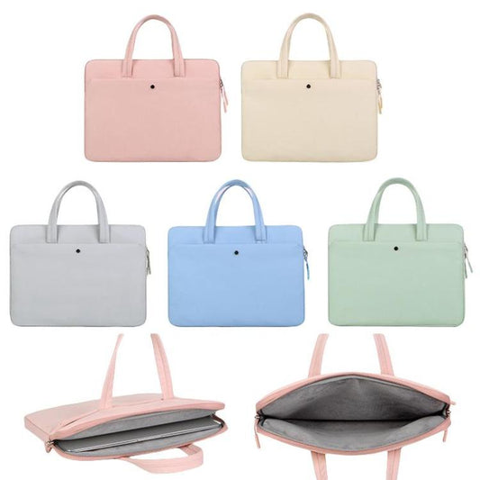 15-15.6inch Universal Laptop Bag Briefcase Multifunctional Shockproof Computer Bag, Color: Beige by bashfashion