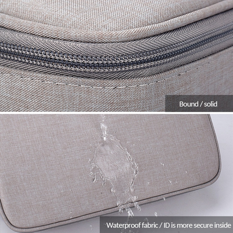 ZJ02 Waterproof Polyester Multi-layer Document Storage Bag Laptop Bag for All Sizes of Laptops, with Password Lock(Grey) by bashfashion