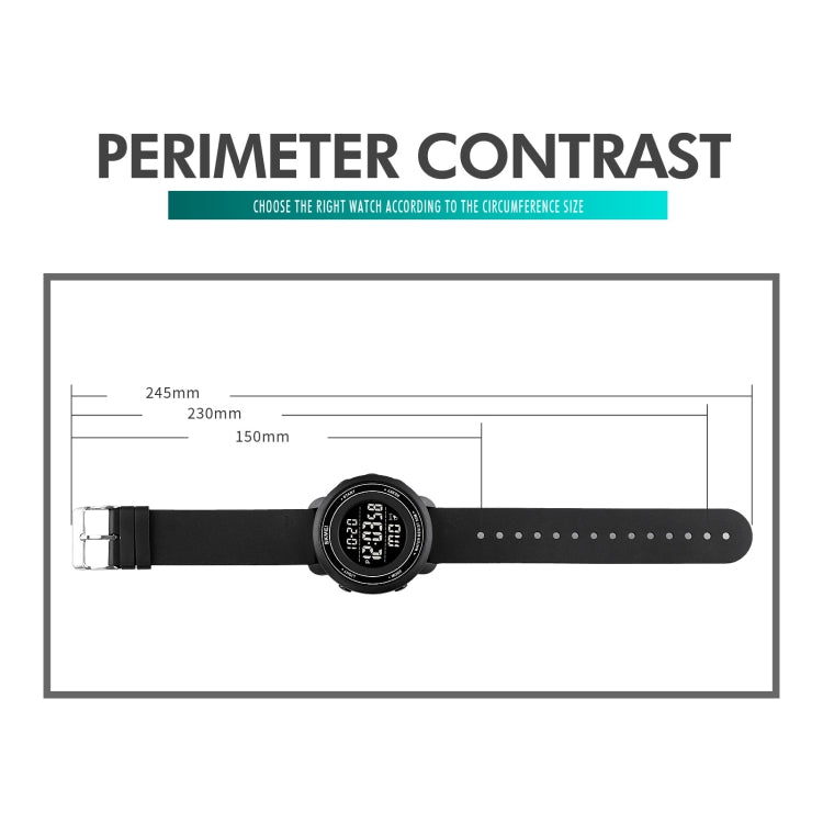 SKMEI 1736 Triplicate Round Dial Timing LED Digital Display Luminous Electronic Watch(Black and White) by SKMEI