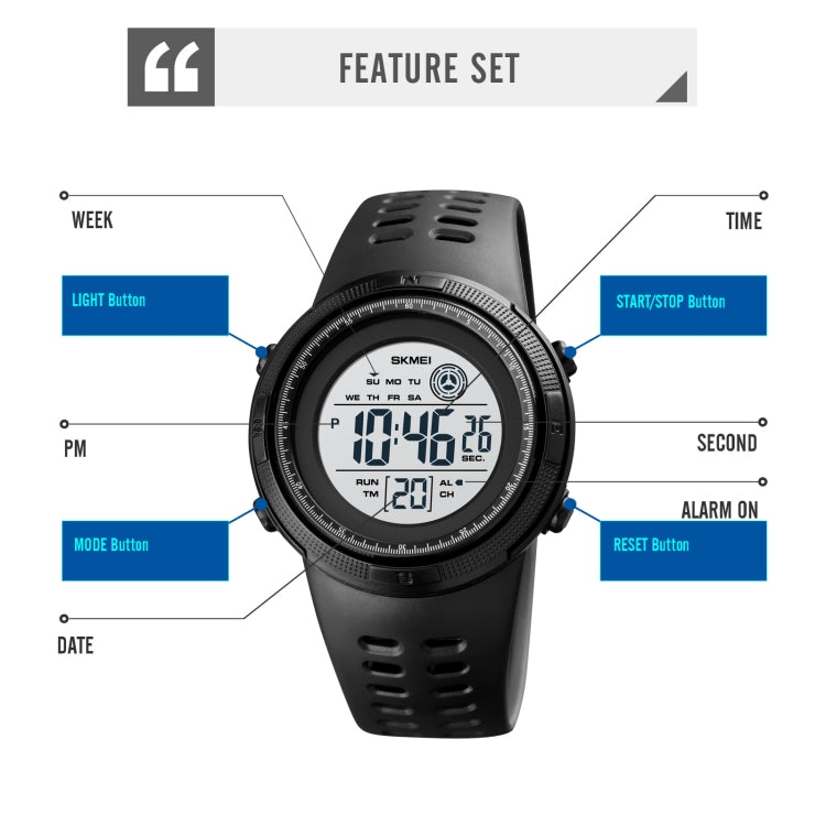 SKMEI 1773 Triplicate Round LED Dual Time Digital Display Colorful Backlight Electronic Watch(Light Green) by SKMEI