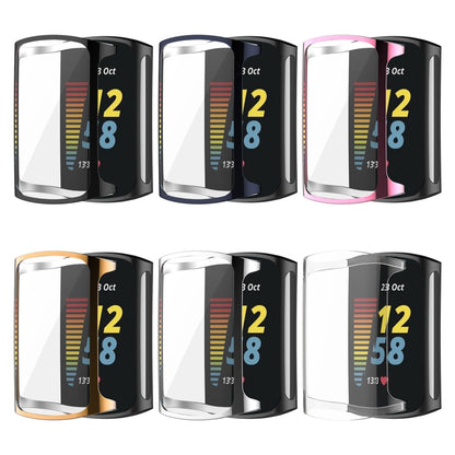 For Fitbit Charge 5 Full Coverage TPU Electroplating Protective Case Cover(Midnight Blue) by bashfashion