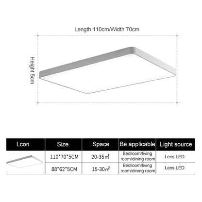 Macaron LED Rectangle Ceiling Lamp, Stepless Dimming, Size:110x70cm(Blue) by bashfashion