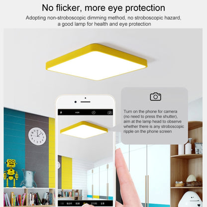 Macaron LED Rectangle Ceiling Lamp, Stepless Dimming, Size:110x70cm(Yellow) by bashfashion