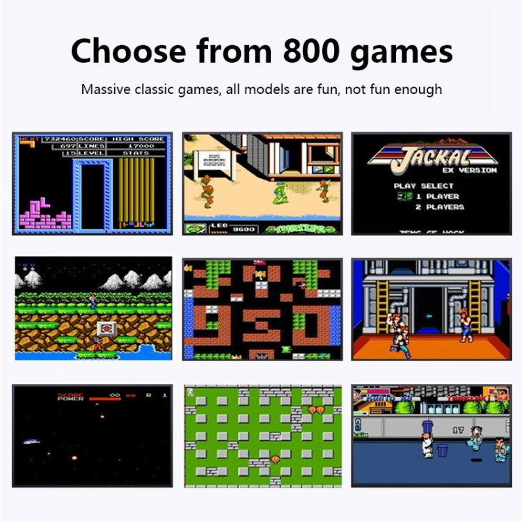 MK800 Doubles 3.0 inch Macaron Mini Handheld Game Console Built-in 800 Games(Grey) by bashfashion