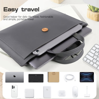13-14 inch Universal Elastic Thread Button Portable Laptop Inner Bag(Black) by bashfashion