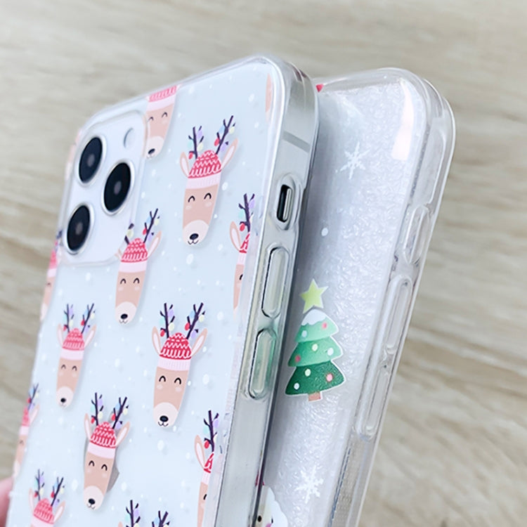 For iPhone 13 mini Christmas Colored Drawing Pattern High Transparent Soft TPU Phone Case(Christmas Tree) by bashfashion