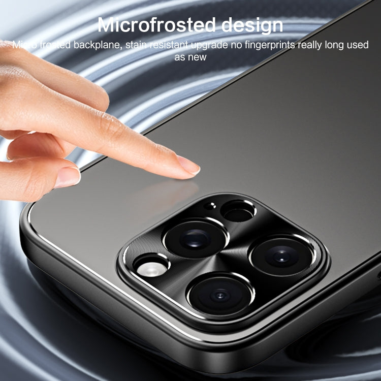 For iPhone 14 R-JUST RJ-61 Electroplating Frosted TPU + PC Phone Case with Holder(Grey) by R-JUST