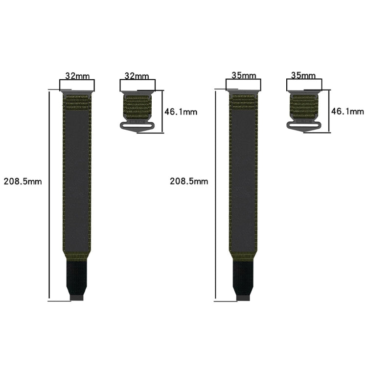 For Apple Watch Series 7 45mm Nylon Hook And Loop Fastener Watch Band(Army Green) by bashfashion