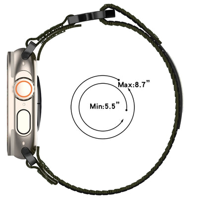 For Apple Watch Series 9 45mm Nylon Hook And Loop Fastener Watch Band(Army Green) by bashfashion