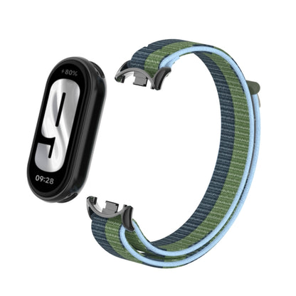 For Xiaomi Smart Band 9 / 8 Metal Connector + Loop Nylon Hook and Loop Fastener Watch Band(Deep Blue) by bashfashion