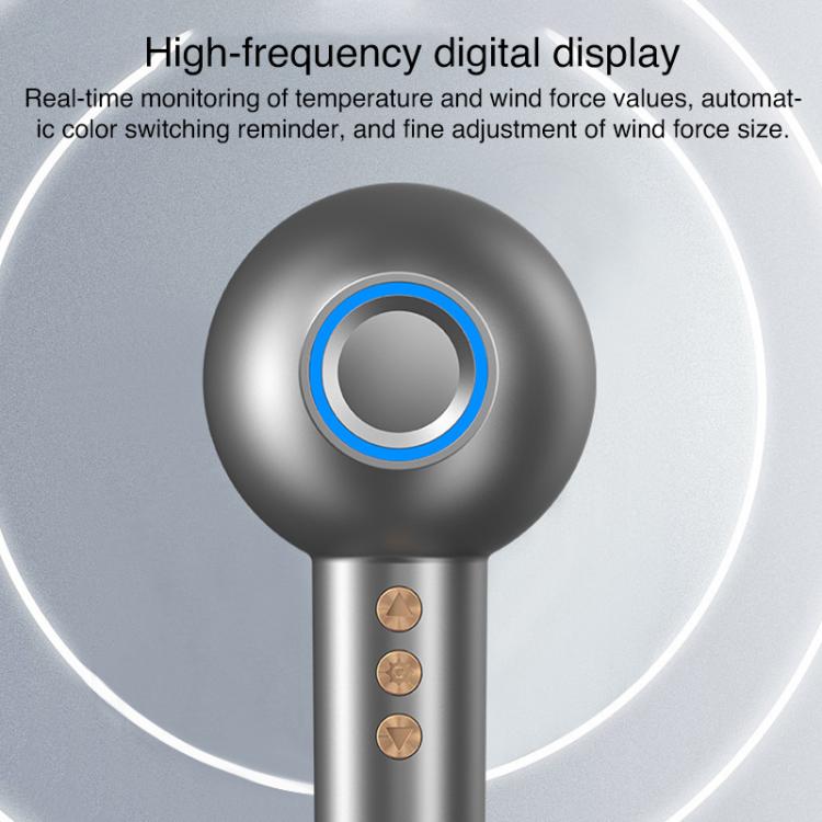 WG-F01 LED Digital Display Smart Frequency Conversion Negative Ion High Speed Hair Dryer, UK Plug(Gray) by bashfashion