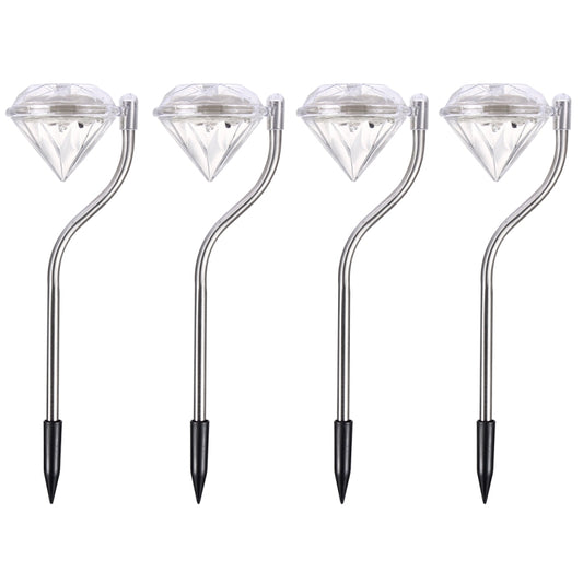 A108 4 PCS LED Solar Power Lamp, Outdoor Garden Landscape Path Decorative Diamond Lights, Random Color Delivery by bashfashion
