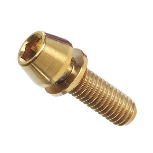 TOSEEK Bicycle Handlebar Stem Screw Titanium Alloy M5x16mm Mountain Bike Fixed Gear Handlebar Stem Screw with Gasket (Gold) by TOSEEK