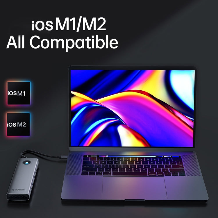 ORICO PW11-8PC Type-C / USB-C 8-in-1 5Gbps Multifunction Docking Station(Dark Gray) by ORICO