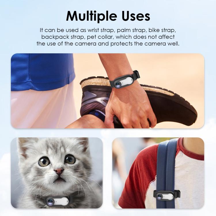 For Insta360 GO 3 / GO 3S PULUZ Camera Silicone Case Wristband Bicycle Strap Extension Mount (Black) by PULUZ