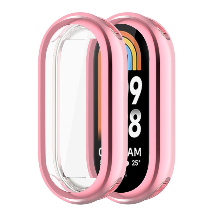 For Xiaomi Mi Band 8 ENKAY Hat-Prince Full Coverage Electroplated Soft TPU Case with Screen Protection(Pink) by ENKAY