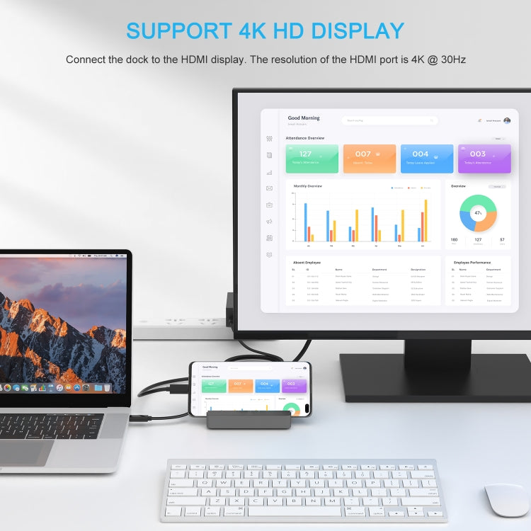 WAVLINK WL-UHP3D01 Portable Type-C Cell Phone Docking Station Multi-Port USB HUB Adapter(UK Plug) by WAVLINK