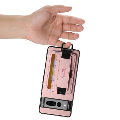 For Google Pixel 8 Suteni H13 Litchi Leather Wrist Strap Wallet Back Phone Case(Pink) by Suteni
