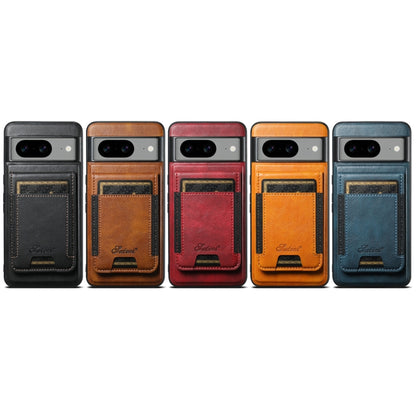 For Google Pixel 8 Suteni H17 Oil Eax Leather Detachable Wallet Phone Case(Blue) by Suteni