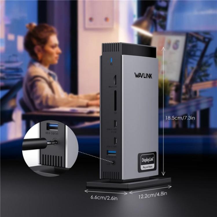WAVLINK WL-UG69PD13Pro DisplayLink Docking Station 15 in 1 USB-C Hub for MacBook Laptop(EU Plug) by WAVLINK