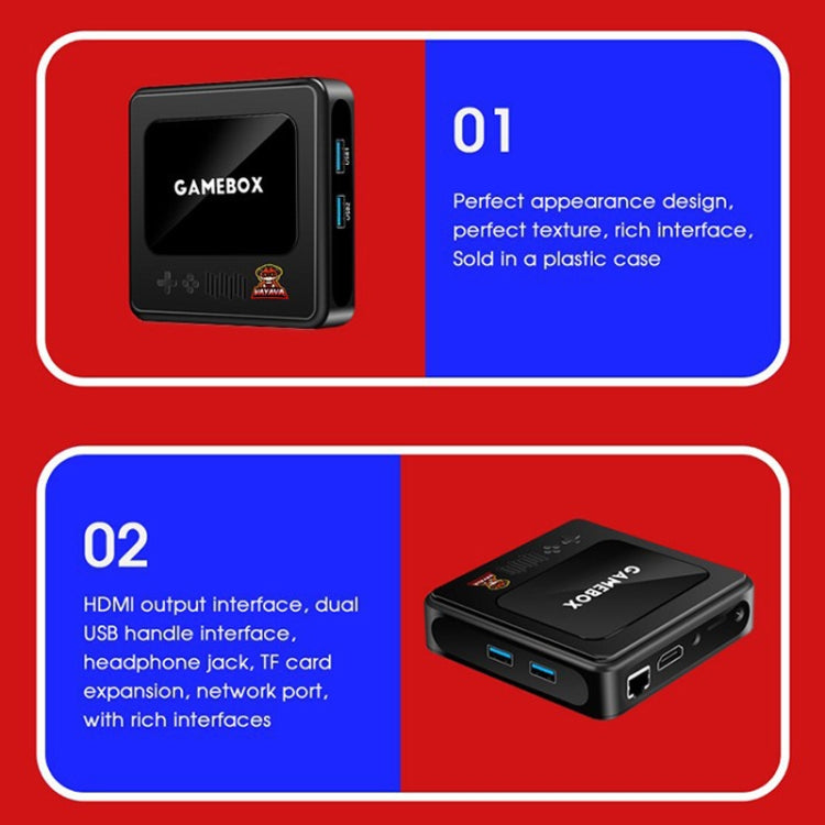 GD10 256G Built-In 60000+ Games Dual System Set-Top Box 3D Home 4K HD TV Game Console Box EU Plug(Black) by ANBERNIC