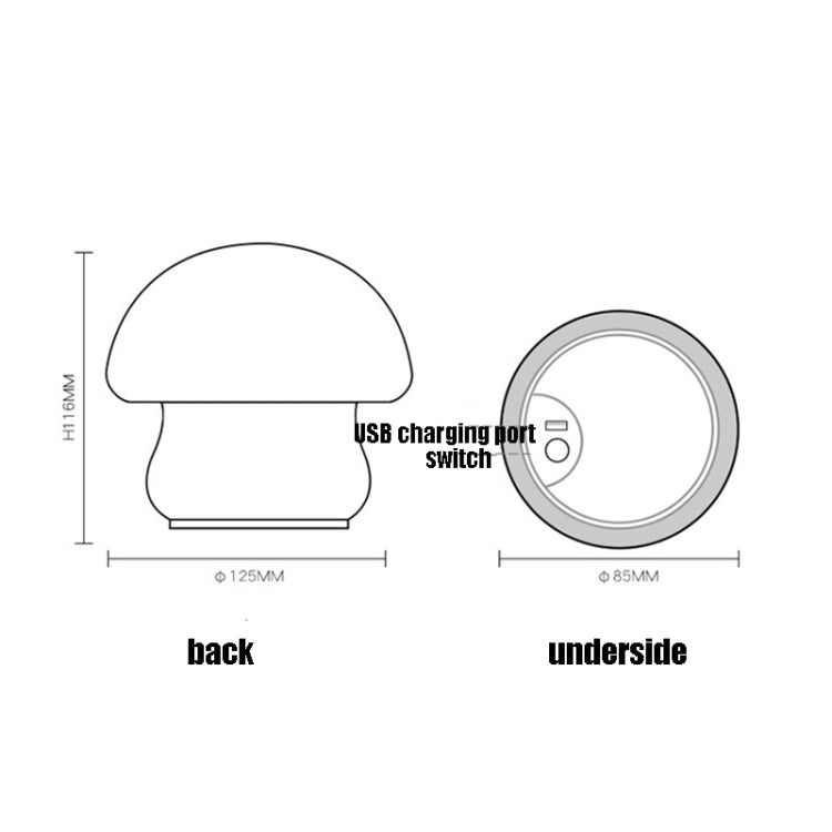 Silicone Colorful Mushroom Night Light Bedside Sleeping Table Lamp, Power source: 0.8W(Handsome Mushroom) by bashfashion