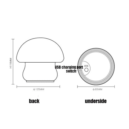 Silicone Colorful Mushroom Night Light Bedside Sleeping Table Lamp, Power source: 0.8W(Handsome Mushroom) by bashfashion