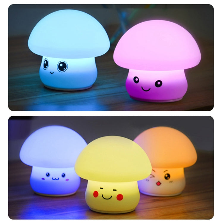 Silicone Colorful Mushroom Night Light Bedside Sleeping Table Lamp, Power source: 0.8W(Handsome Mushroom) by bashfashion