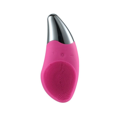 Ultrasonic Vibration Facial Cleansing Apparatus Multifunctional Electric Facial Washing Brush, Colour: Red (With Heating Function) by bashfashion