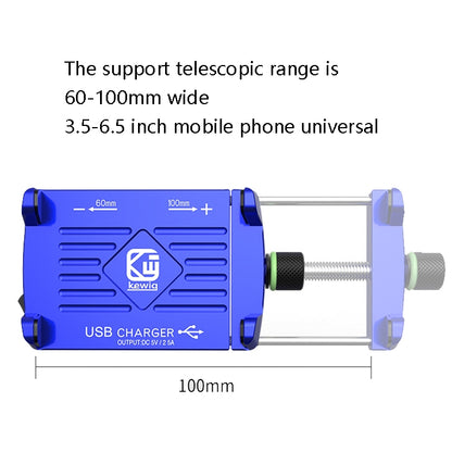 Kewig M6 Aluminum Alloy Motorcycle Mobile Phone Bracket Rechargeable With Switch Waterproof Stable Navigation Bracket(Red) by bashfashion