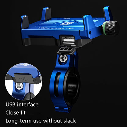 Kewig M6 Aluminum Alloy Motorcycle Mobile Phone Bracket Rechargeable With Switch Waterproof Stable Navigation Bracket(Red) by bashfashion