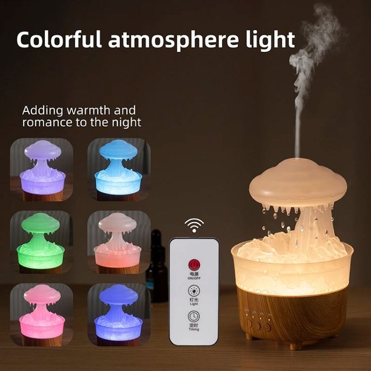 V50 Desktop Colorful Night Light Humidifier Wood Grain Water Drop Aroma Diffuser, Spec: AU Plug(Green) by bashfashion