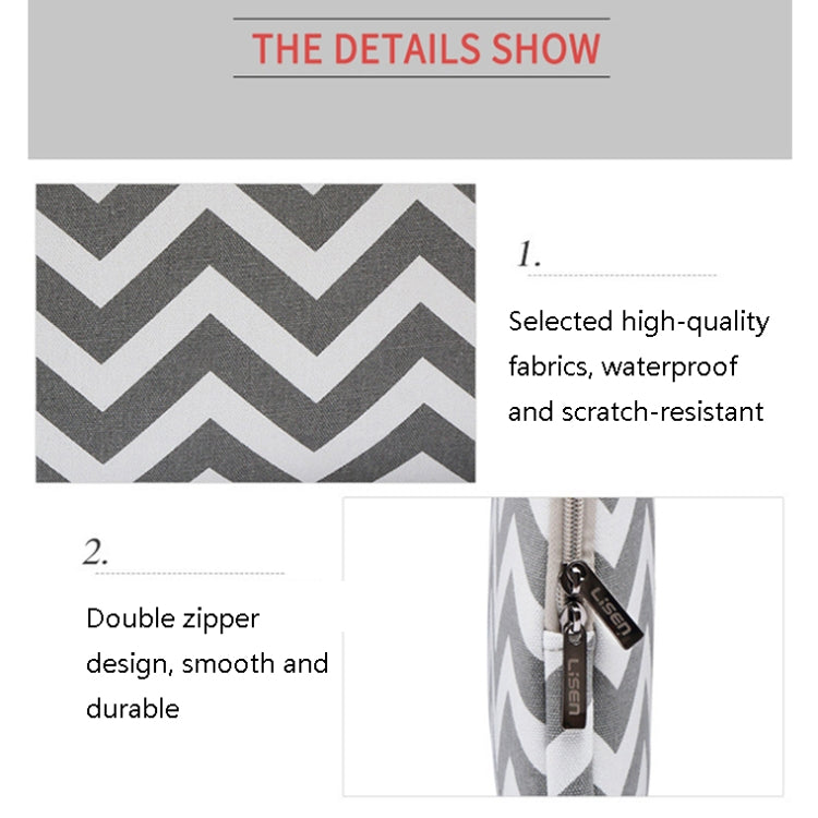 LiSEN LS-525 Wavy Pattern Notebook Liner Bag, Size: 15 inches(Black) by LiSEN