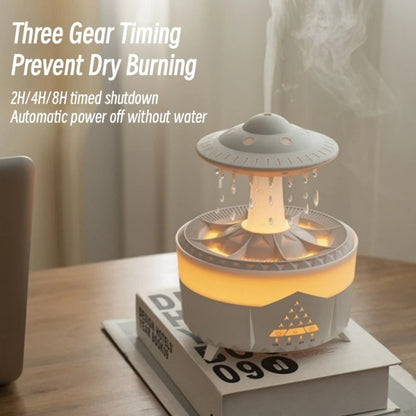 UFO Water Drop Aromatherapy Humidifier Desktop Remote Control Diffuser, Plug: AU Plug(White) by bashfashion