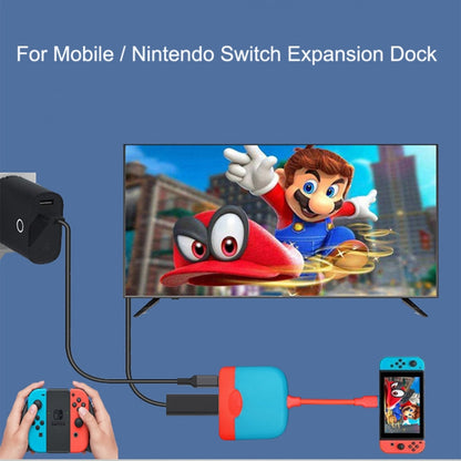 H0231 For Mobile / Nintendo Switch Expansion Dock Portable Base(Red Blue) by bashfashion