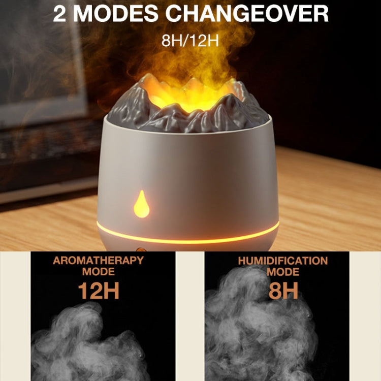 HS01 Simulation Flame Humidifier Home Aromatherapy Machine With Night Light(Black) by bashfashion