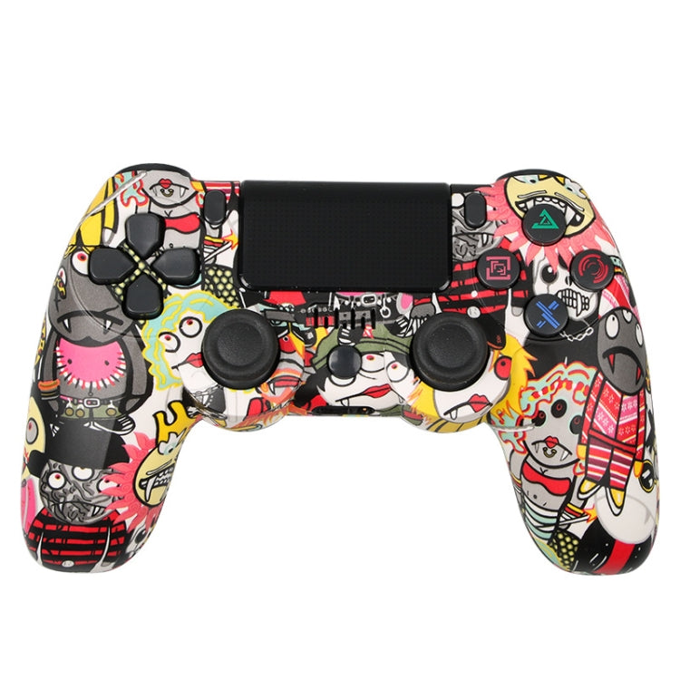 For PS4 Wireless Bluetooth Game Controller With Light Strip Dual Vibration Game Handle(Cartoon) by bashfashion