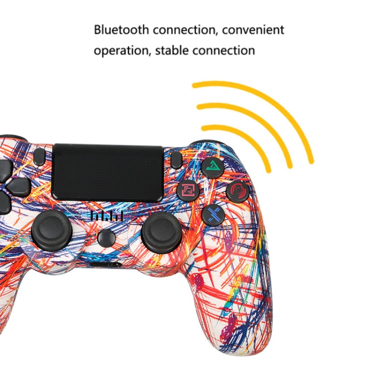 For PS4 Wireless Bluetooth Game Controller With Light Strip Dual Vibration Game Handle(Fantastic Purple) by bashfashion