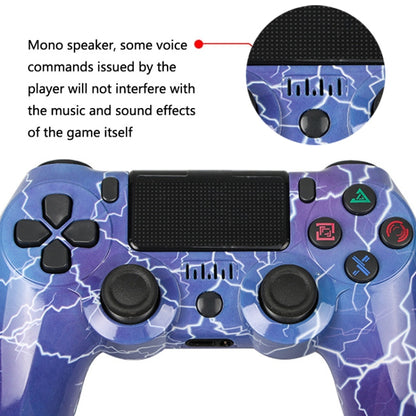For PS4 Wireless Bluetooth Game Controller With Light Strip Dual Vibration Game Handle(Gear) by bashfashion