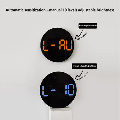 10-Inch Led Digital Wall Clock 2-Color Large Screen Electronic Clock With Temperature Display(Green) by bashfashion